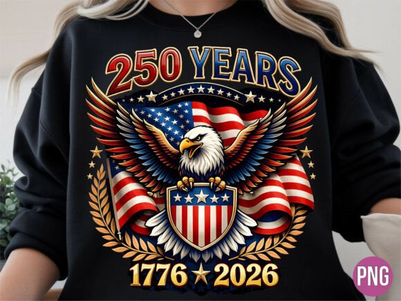Eagle 250 Years Badge PNG: 1776-2026 Design