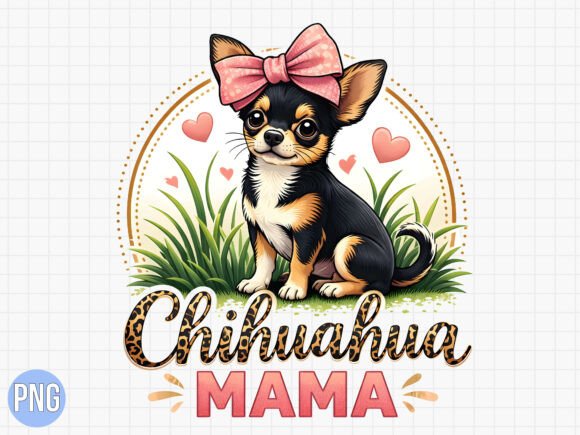 Elevate Your Creative Projects with the Chihuahua Mama Leopard Print Bow PNG
