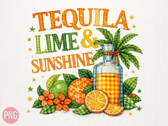 Elevating Creative Projects with Tequila Lime and Sunshine Summer PNG Designs