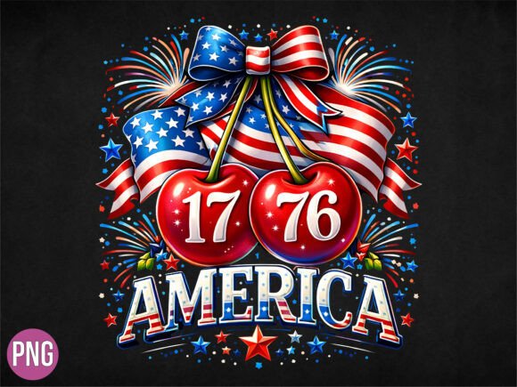 Elevating Patriotic Design: The Strategic Value of the Cherry 1776 America 4th of July PNG