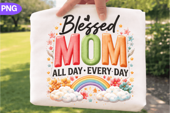 Evaluating Blessed Mom and Rainbow Mom Design PNGs for Sublimation Projects
