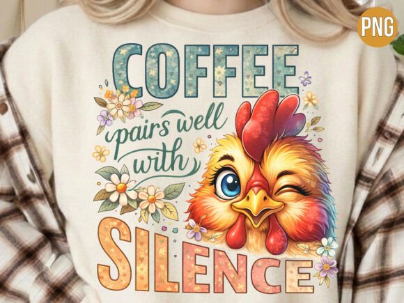 Evaluating the Coffee Pairs Well with Silence PNG Shirt Design for Print on Demand