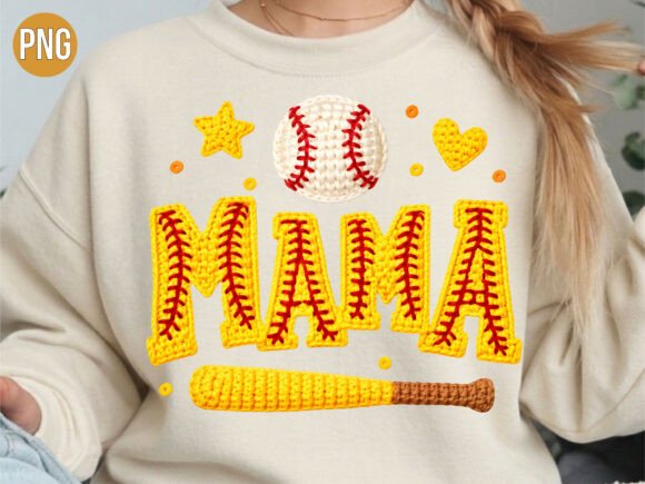 Evaluating the Softball Mama Crochet Yellow Bat PNG for Digital Crafting Projects