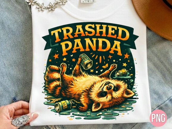 Funny Trashed Raccoon PNG for POD