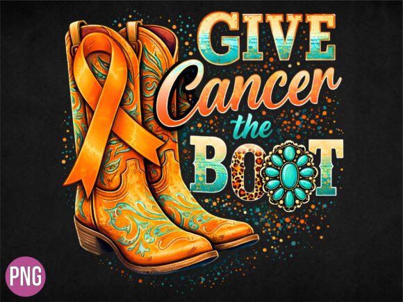 Give Cancer the Boot Awareness PNG Guide