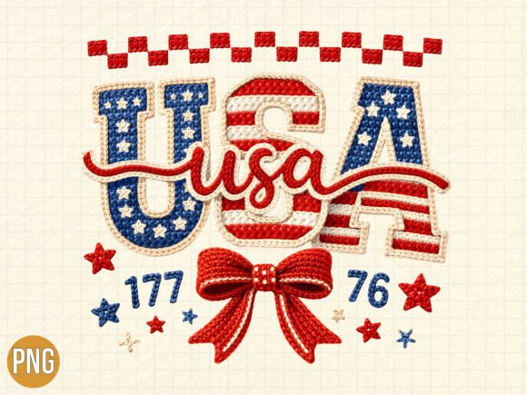 Integrating the USA 1776 Crochet 4th of July Patch PNG into Modern Digital Design Workflows