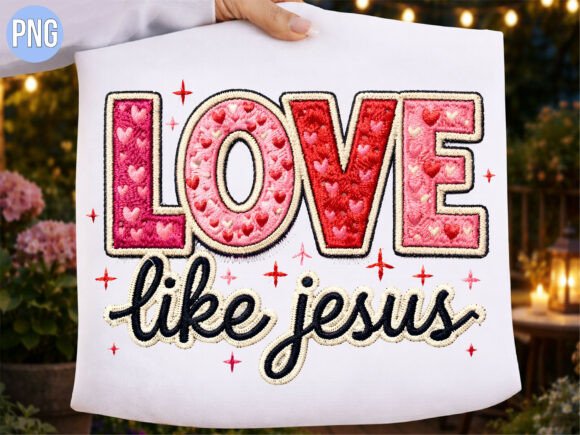 Love Like Jesus Hearts Embroidery PNG: A High-Quality Digital Asset for Modern Creators