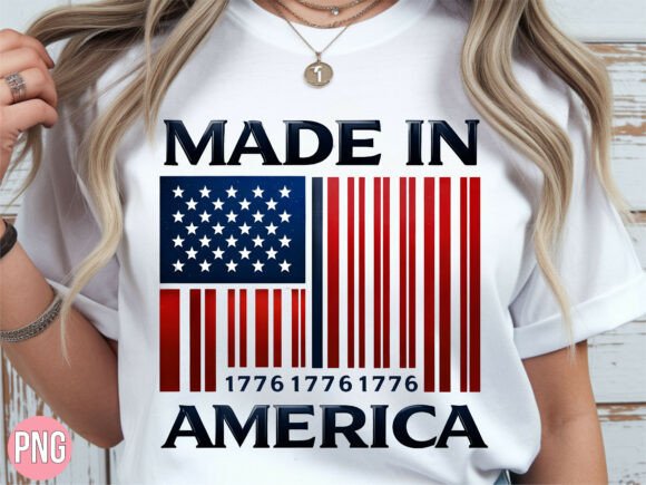 Made in USA American Flag T-shirt PNG: Elevate Your Patriotic Designs