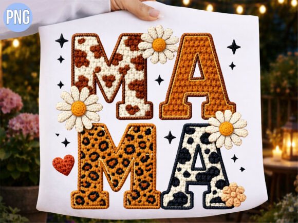 Mama Cow Leopard PNG for Motherhood Designs