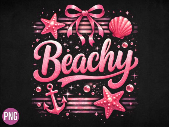 Pink Beachy Seashell Starfish Shirt PNG Guide