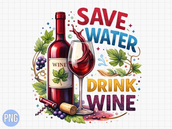 Save Water Drink Wine Quote Design PNG: A Guide for Creative Projects