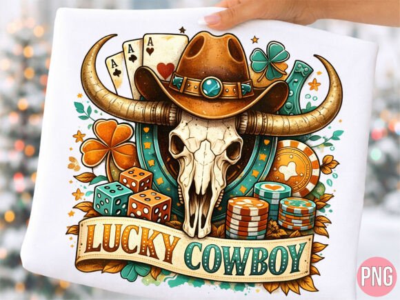 Unleashing Creativity with the Lucky Cowboy Skull Poker Chips Shirt PNG